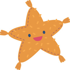 Sea star plush toy vector illustration