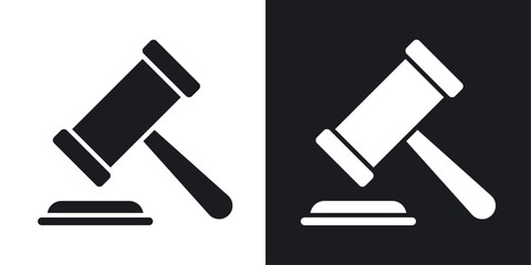 Auction vector icon set in solid style.