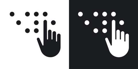 Braille vector icon set in solid style.