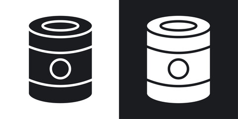 Can food vector icon set in solid style.