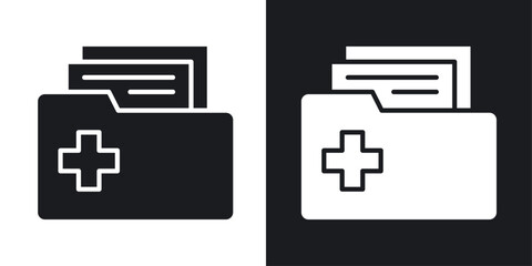 File medical vector icon set in solid style.