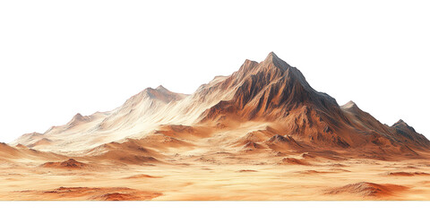 Mars-like desert landscapes with golden orange mountains and sand dunes, cut out. Extraterrestrial terrain visualization for science fiction and space concepts.Dramatic 3D rendered environment with ba
