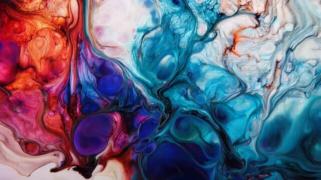 abstract colorful background video 絵の具が広がるグラフィック動画　5秒