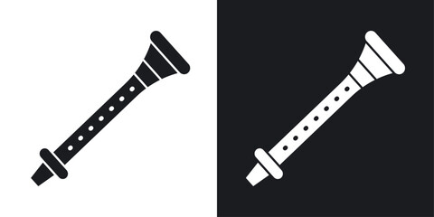 Flute vector icon set in solid style.