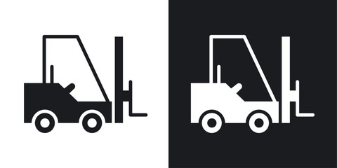 Forklift vector icon set in solid style.
