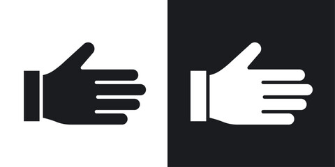 Hand vector icon set in solid style.