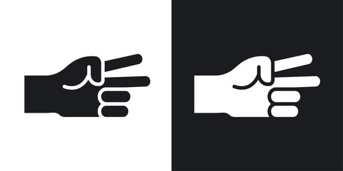 Hand scissors vector icon set in solid style.