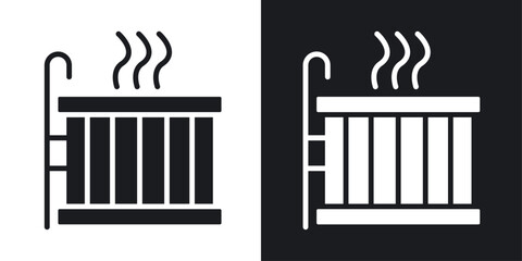 Hot tub vector icon set in solid style.