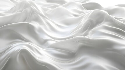 Fototapeta premium Ethereal White Rippling Fabric Canvas with Fluid Motions and Subtle Textures