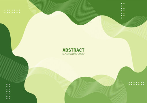 Abstract background with flowing organic shapes in green tones from dark green to light green with wavy white lines adding movement and a dynamic feel to the graphic design.