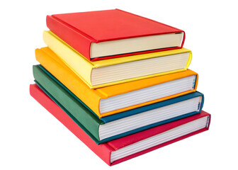 Stack of colorful hardcover books. Education, reading, knowledge concept.