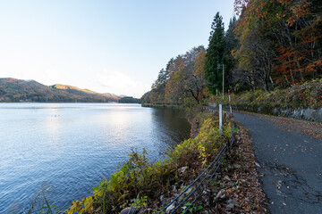 Naklejka premium Historic old road “Salt Road” which is also a long distance hiking course and its surroundings