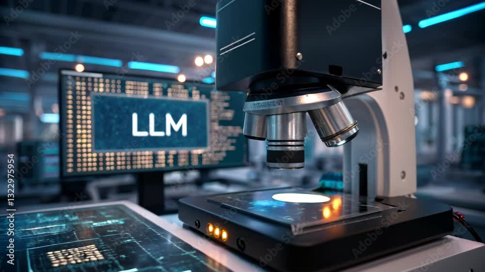 Poster llm, large language model conceot, digital microscope technology in laboratory research advanced llm