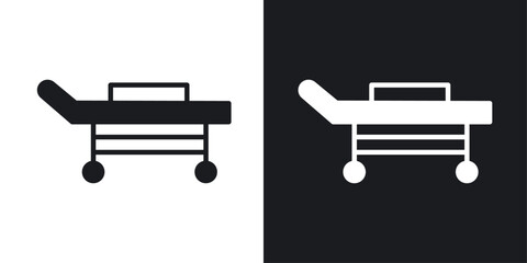 Stretcher vector icon set in solid style.