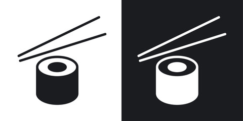 Sushi vector icon set in solid style.