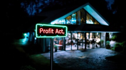 Obraz premium Night Club Neon Sign Profit Act Business Success Luxury