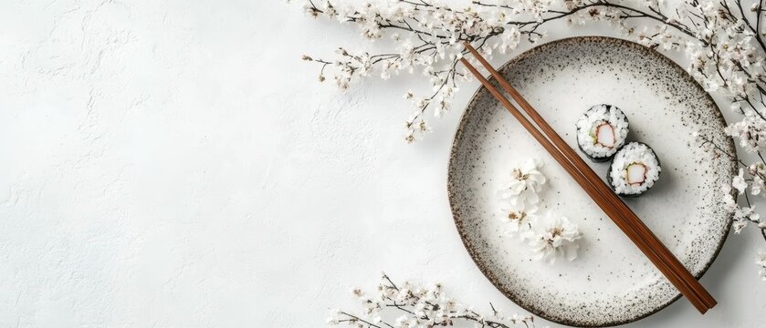 Sushi artistry contemporary restaurant food photography minimalist decor overhead view culinary elegance