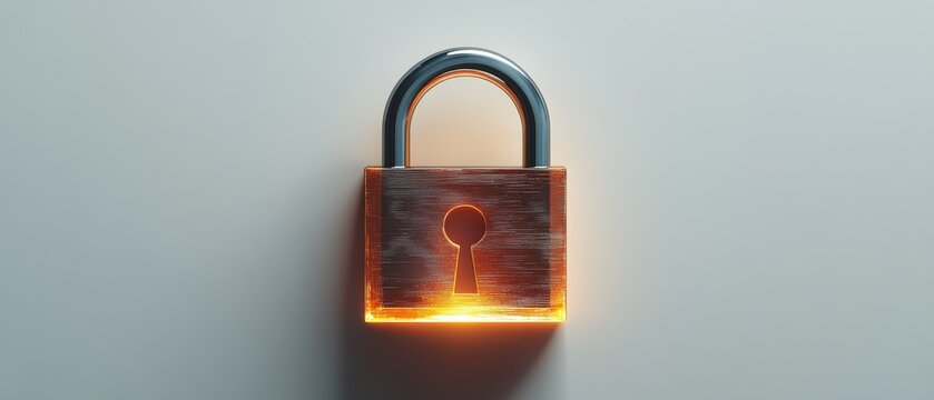 Cybersecurity action digital padlock for data protection virtual environment modern concept