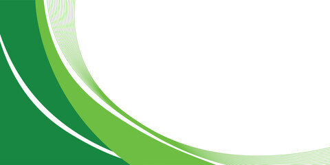 Abstract White and Green wave wide background banner