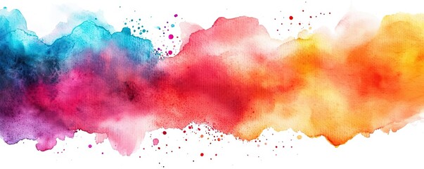 Obraz premium Digital watercolor painting abstract background concept. A vibrant splash of colors blending harmoniously in an artistic watercolor style.