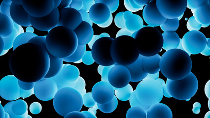 Colorful spheres create an abstract technological background