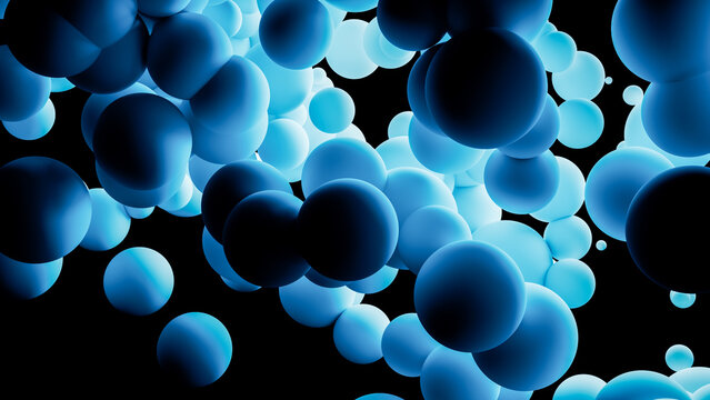 Colorful spheres create an abstract technological background