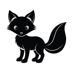 cute baby fox silhouette art