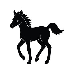cute baby horse silhouette art