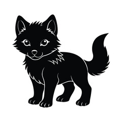 cute baby wolf silhouette art