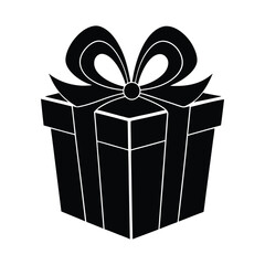 gift box with ribbon silhouette art