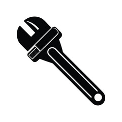 pipe wrench of a silhouette art
