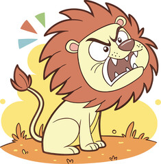 Obraz premium lion sitting isolated on white background