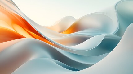 Obraz premium Abstract Minimalist Canvas with Soft Shapes and Fluid Lines in Warm and Cool Color Gradations