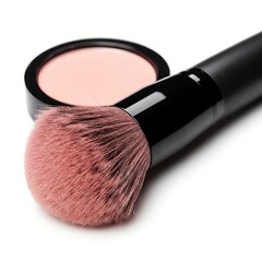 Isolated blush brush and powder