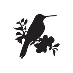 birds on branch vector illustration silhouette 