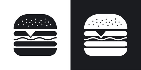 Cheese burger icons pack in solid style