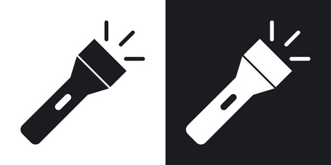 Flashlight icons pack in solid style