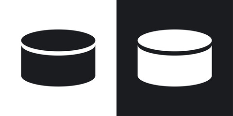 Hockey puck icons pack in solid style