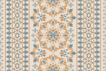 Motifs Ikat floral paisley embroidery floral.ikat ethnic oriental pattern traditional.Ikat embroidery style abstract embroidery design for texture, fabric, clothing, wrapping, decoration