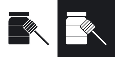 Honey pot icons pack in solid style