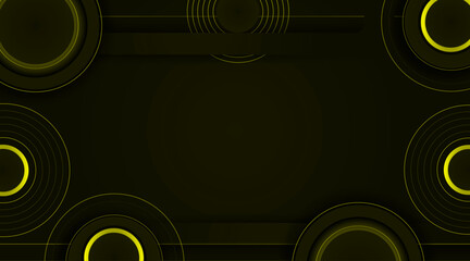 Abstract modern banner background | Decorative geometric background with circle pattern, shadow line | Elegant background for corporate, decoration, futuristic, texture with olive color 