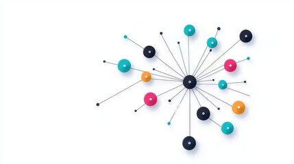 Network or Node Diagrams: Complex network diagram with nodes and connections representing data flow, communication networks, and global interconnectedness.