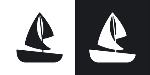 Sailboat icons pack in solid style