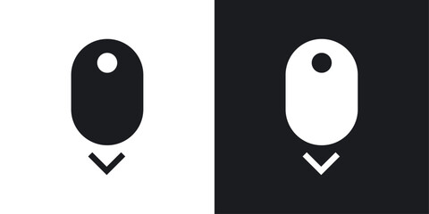 Scroll down computer mouse icons pack in solid style