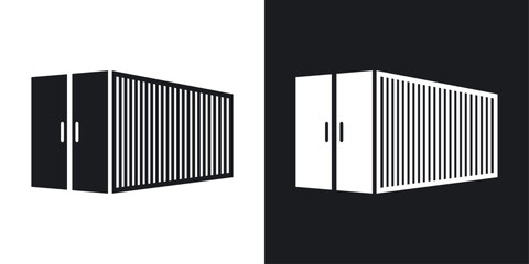 Shipping Container icons pack in solid style