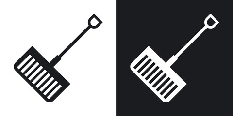 Snow shovel icons pack in solid style