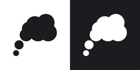 Thought bubble icons pack in solid style