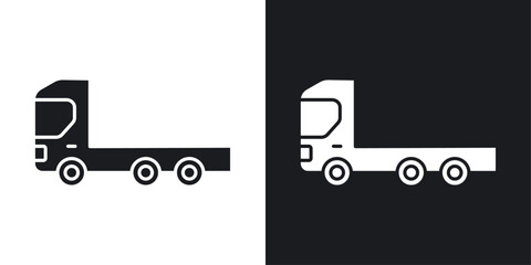 Truck container empty icons pack in solid style