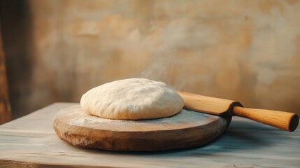 A rustic clay oven baking fresh pita bread, golden and warm