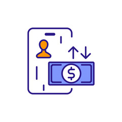Money Transfer Icon for Sending Funds Between Accounts.